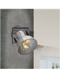 Applique murale en bois et zinc de style industriel BARNSTAPLE, E27