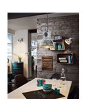 Aplique de pared BARNSTAPLE estilo industrial de madera y zinc, E27