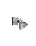 Aplique de pared BARNSTAPLE estilo industrial de madera y zinc, E27