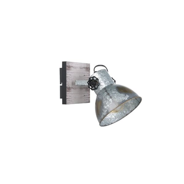 Arandela de madeira e zinco estilo industrial BARNSTAPLE, E27