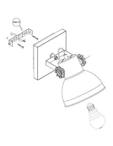 Arandela de madeira e zinco estilo industrial BARNSTAPLE, E27