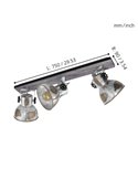 Regleta de focos orientables BARNSTAPLE de madera y zinc 3xE27