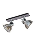 Regleta de 2 Focos móviles BARNSTAPLE de madera y Zinc galvanizado, 2xE27