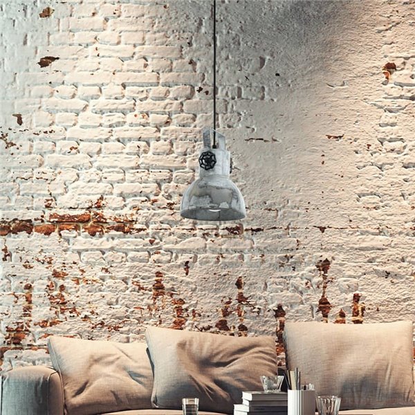 Candeeiro suspenso BARNSTAPLE, estilo industrial em zinco galvanizado, E27