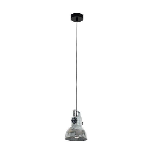 Candeeiro suspenso BARNSTAPLE, estilo industrial em zinco galvanizado, E27