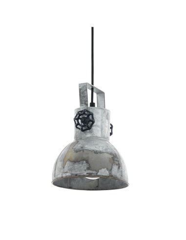 Candeeiro suspenso BARNSTAPLE, estilo industrial em zinco galvanizado, E27