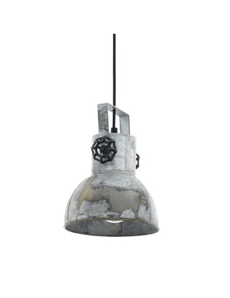 Lampe à Suspension BARNSTAPLE, Style Industriel en Zinc Galvanisé, E27