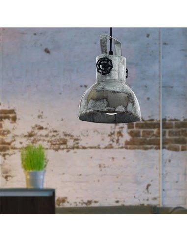 Lámpara Colgante BARNSTAPLE, Estilo Industrial en Zinc Galvanizado, E27