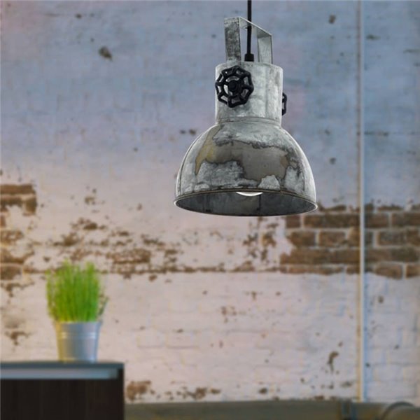 Lámpara Colgante BARNSTAPLE, Estilo Industrial en Zinc Galvanizado, E27