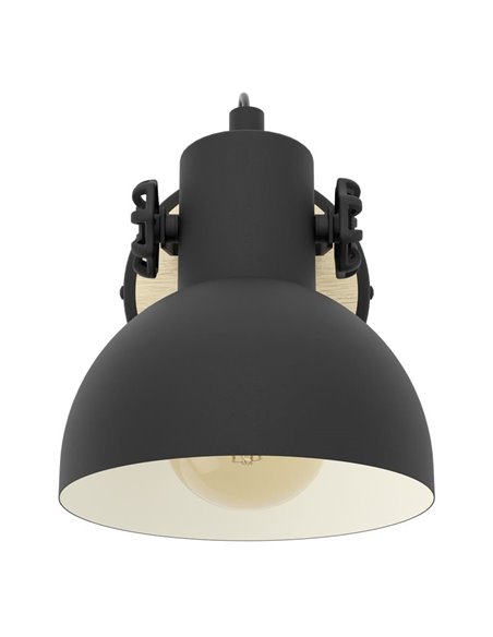 Aplique em forma de flexo móvel LUBENHAM, em madeira e metal preto, E27