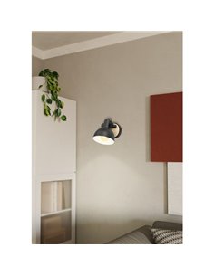 Aplique de Pared en forma de flexo móvil LUBENHAM, en madera y metal negro, E27 2