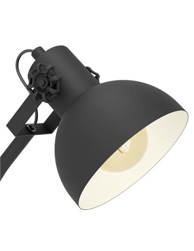 Lámpara de Sobremesa Industrial LUBENHAM, Madera y Metal Negro, E27