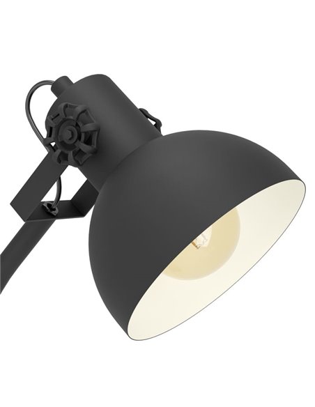 Lámpara de Sobremesa Industrial LUBENHAM, Madera y Metal Negro, E27