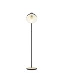 Lámpara de Pie Industrial LUBENHAM, Madera y Metal Negro, E27