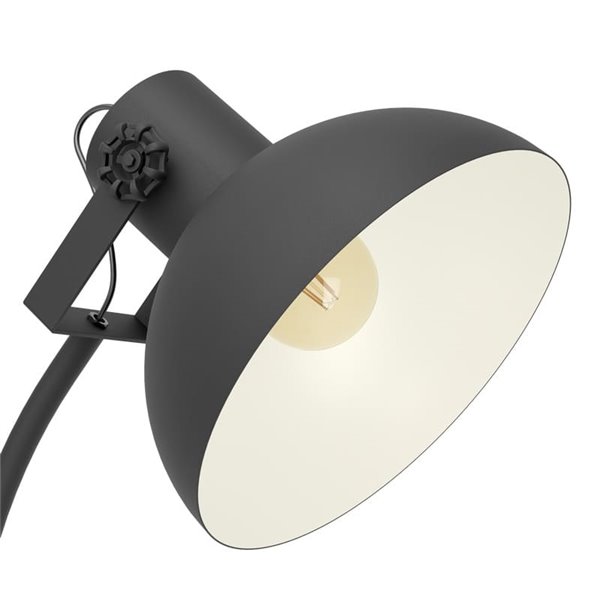 Lampadaire Industriel LUBENHAM, Bois et Métal Noir, E27