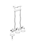 Lámpara Colgante de 3 Luces LUBENHAM de EGLO, Madera y Metal Negro, 3xE27