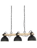 Candeeiro suspenso LUBENHAM com 3 luzes da EGLO, madeira e metal preto, 3xE27
