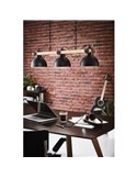 Lampe à suspension 3 lumières LUBENHAM par EGLO, bois et métal noir, 3xE27