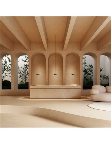 Lâmpada de suspensão embutida com abajur cônico DUNE 35, 5 Metros, DALI/Phase Trim, 2700K/3000K