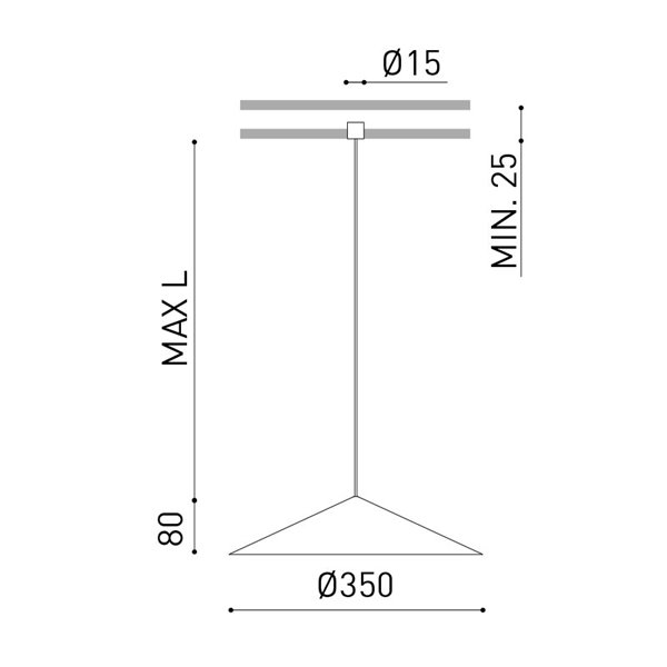 Lámpara colgante 5 Metros DUNE 35 WIRE TRIMLESS - DALI/Recorte de Fase, 2700K/3000K