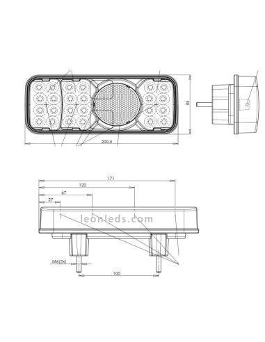 Piloto Trasero LED 4 Funciones Tulipa Blanca 12-24V de was barato | LeonLeds Iluminación