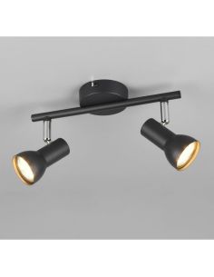 Bande de Plafond Style Simple 2 Spots CANTAR Noir | LéonLeds 2