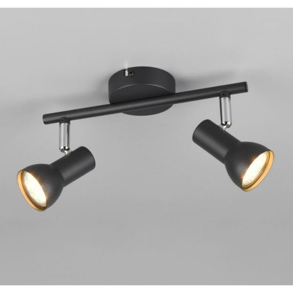 Faixa de teto estilo simples 2 focos CANTAR Preto | LeonLeds