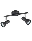 Regleta de Techo Estilo Sencillo 2 Focos CANTAR Negro | LeonLeds