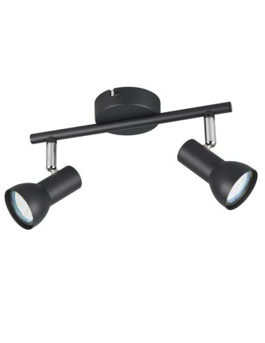 Regleta de Techo Estilo Sencillo 2 Focos CANTAR Negro | LeonLeds