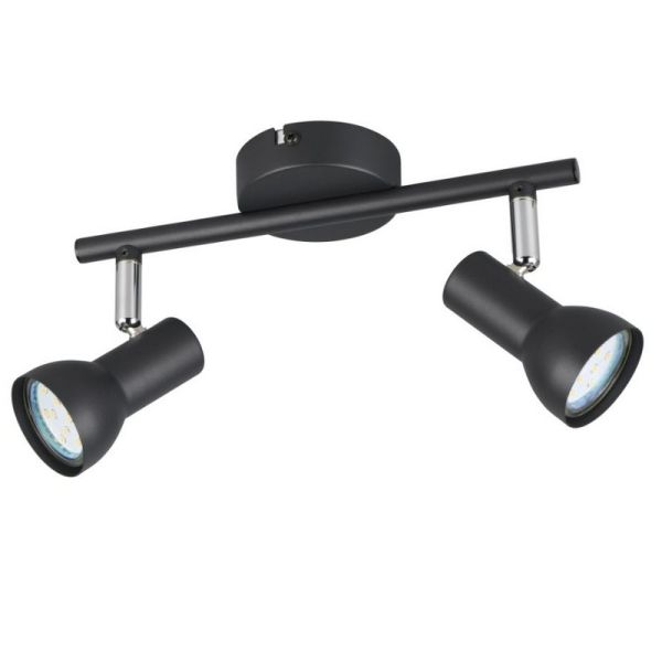 Faixa de teto estilo simples 2 focos CANTAR Preto | LeonLeds