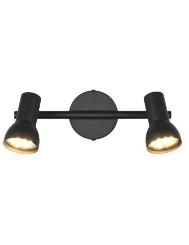 Regleta de Techo Estilo Sencillo 2 Focos CANTAR Negro | LeonLeds