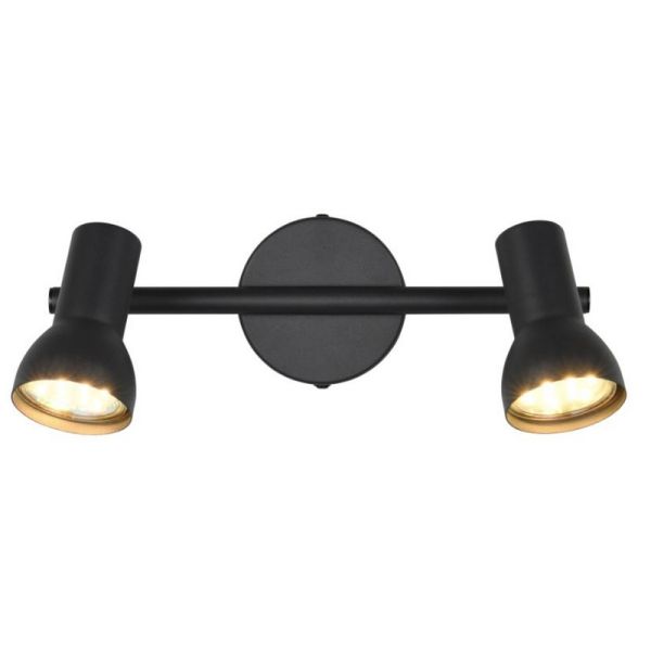 Bande de Plafond Style Simple 2 Spots CANTAR Noir | LéonLeds