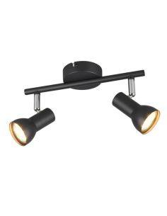Regleta de Techo Estilo Sencillo 2 Focos CANTAR Negro | LeonLeds