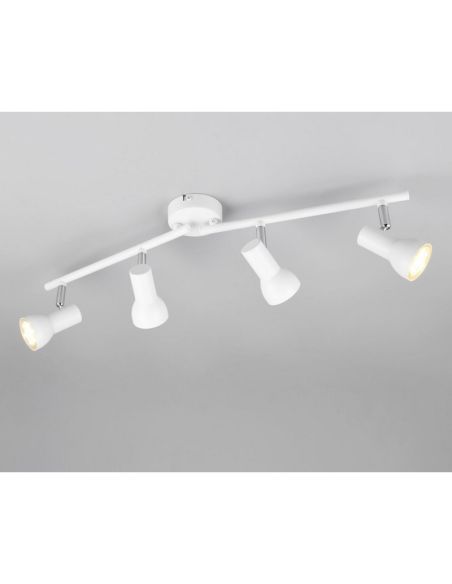 Bande de Plafond 4 Spots Simple CANTAR Blanc | LéonLeds