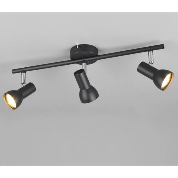 Regleta Techo 3 Focos Sencilla CANTAR Negro | LeonLeds