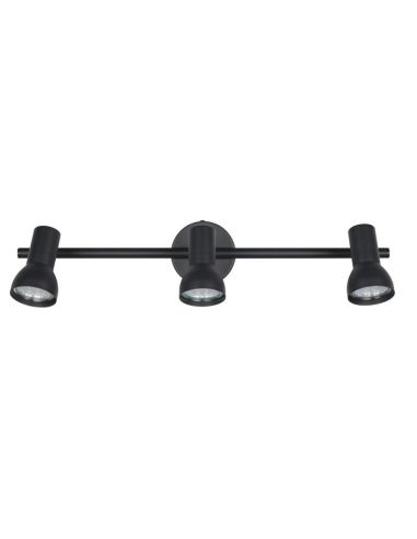Regleta Techo 3 Focos Sencilla CANTAR Negro | LeonLeds
