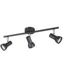 Bande de Plafond 3 Spots Simples CANTAR Noir | LéonLeds