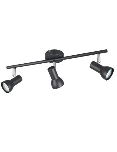 Bande de Plafond 3 Spots Simples CANTAR Noir | LéonLeds