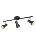 Bande de Plafond 3 Spots Simples CANTAR Noir | LéonLeds