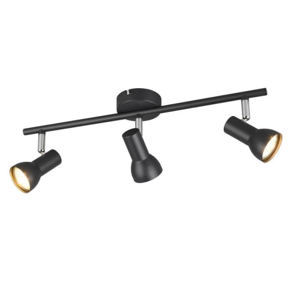 Regleta Techo 3 Focos Sencilla CANTAR Negro | LeonLeds