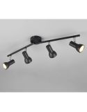 Regleta Techo 4 Focos Sencilla CANTAR Negro | LeonLeds