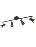 Regleta Techo 4 Focos Sencilla CANTAR Negro | LeonLeds