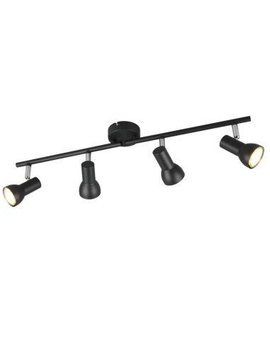 Regleta Techo 4 Focos Sencilla CANTAR Negro | LeonLeds