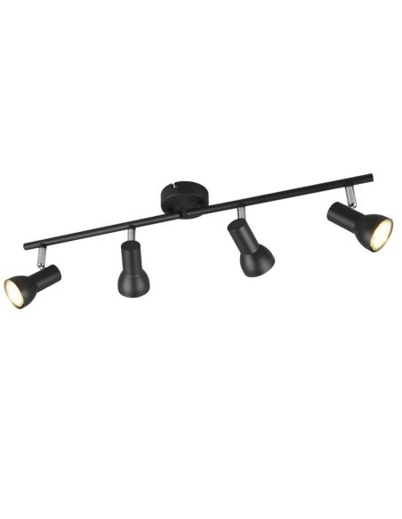 Bande de Plafond 4 Spots Simple CANTAR Noir | LéonLeds