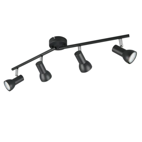 Regleta Techo 4 Focos Sencilla CANTAR Negro | LeonLeds