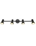 Regleta Techo 4 Focos Sencilla CANTAR Negro | LeonLeds