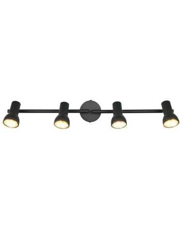 Regleta Techo 4 Focos Sencilla CANTAR Negro | LeonLeds