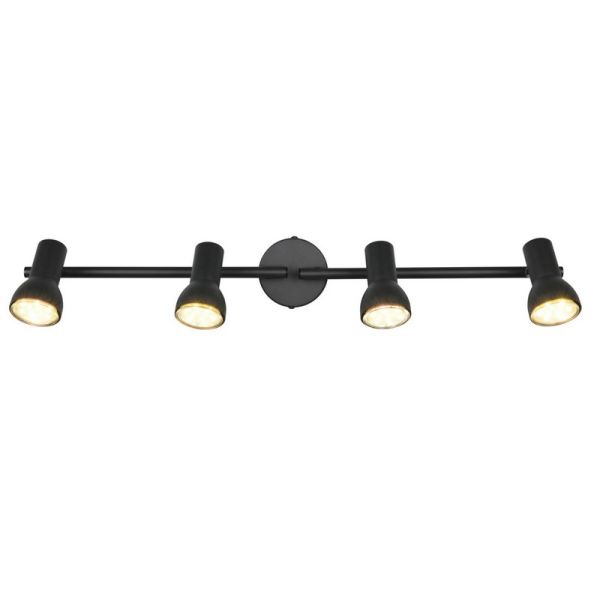 Regleta Techo 4 Focos Sencilla CANTAR Negro | LeonLeds