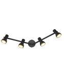 Regleta Techo 4 Focos Sencilla CANTAR Negro | LeonLeds