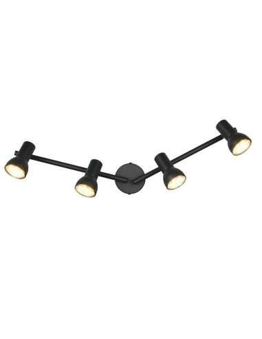 Regleta Techo 4 Focos Sencilla CANTAR Negro | LeonLeds
